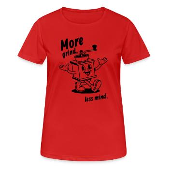 More grind, less mind! - Frauen T-Shirt atmungsaktiv - Rot - Vorne - AI Model Female 172 dark (172cm)
