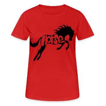 cheval - T-shirt respirant Femme - rouge - Devant - AI Model Female 172 dark (172cm)