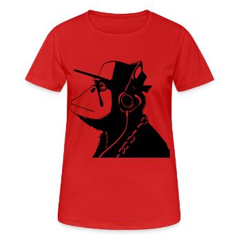 Affe allein - Frauen T-Shirt atmungsaktiv - Rot - Vorne - AI Model Female 172 dark (172cm)