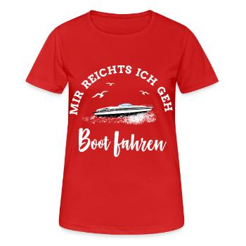 Boot fahren - Frauen T-Shirt atmungsaktiv - Rot - Vorne - AI Model Female 172 dark (172cm)