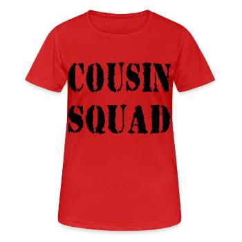 Cousin Squad - Frauen T-Shirt atmungsaktiv - Rot - Vorne - AI Model Female 172 dark (172cm)