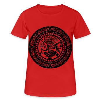 Calendrier maya - Noir - T-shirt respirant Femme - rouge - Devant - AI Model Female 172 dark (172cm)