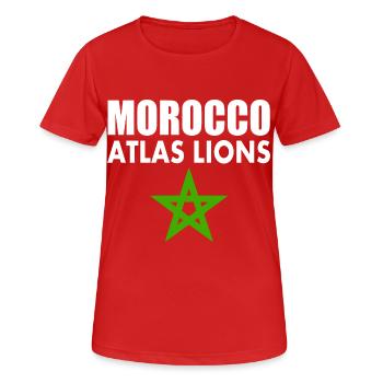 Maroc - T-shirt respirant Femme - rouge - Devant - AI Model Female 172 dark (172cm)