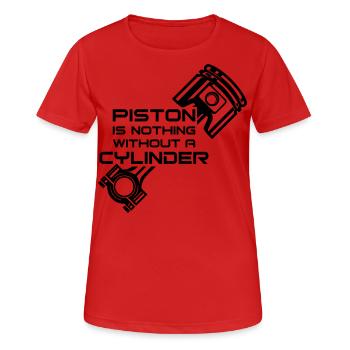 Le piston n'est rien sans cylindre - T-shirt respirant Femme - rouge - Devant - AI Model Female 172 dark (172cm)