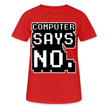 L’ordinateur dit non - T-shirt respirant Femme - rouge - Devant - AI Model Female 172 dark (172cm)