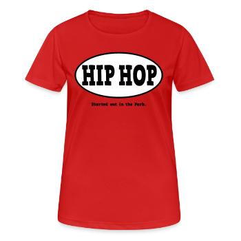 Begonnen im Park. Hip Hop - Frauen T-Shirt atmungsaktiv - Rot - Vorne - AI Model Female 172 dark (172cm)