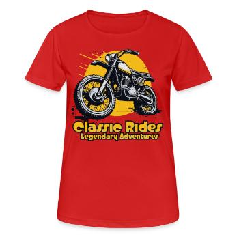 klassische Fahrten Motocross - Frauen T-Shirt atmungsaktiv - Rot - Vorne - AI Model Female 172 dark (172cm)