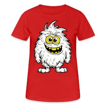 lustige Fell Monster - Frauen T-Shirt atmungsaktiv - Rot - Vorne - AI Model Female 172 dark (172cm)