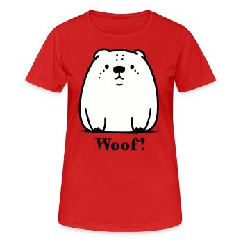 Wuff: Cartoon Hund - Frauen T-Shirt atmungsaktiv - Rot - Vorne - AI Model Female 172 dark (172cm)
