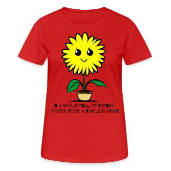 Un tournesol intemporel et non-conformiste - T-shirt respirant Femme - rouge - Devant - AI Model Female 172 dark (172cm)