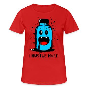 Bouteille « I Hustle Hard » - T-shirt respirant Femme - rouge - Devant - AI Model Female 172 dark (172cm)