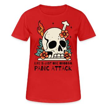 Life is a panic attack - Women's Breathable T-Shirt - red - Front - AI Model Female 172 dark (172cm)