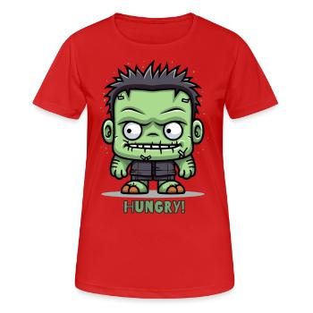 Petit zombie affamé - T-shirt respirant Femme - rouge - Devant - AI Model Female 172 dark (172cm)