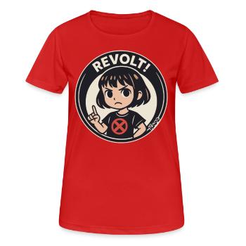 Fille en colère avec chemise de protestation révolte look - T-shirt respirant Femme - rouge - Devant - AI Model Female 172 dark (172cm)