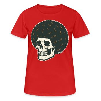 The skull with the round hair from the depths - Women's Breathable T-Shirt - red - Front - AI Model Female 172 dark (172cm)