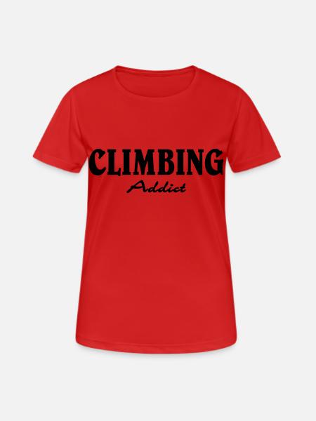 Climbing Addict - T-shirt respirant Femme - rouge