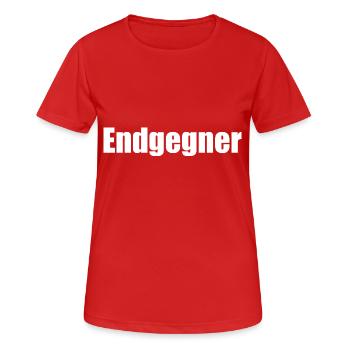 Endgegner - Frauen T-Shirt atmungsaktiv - Rot - Vorne - AI Model Female 172 dark (172cm)