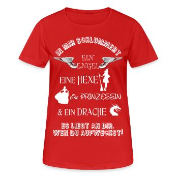 Engel-Hexe-Prinzessin-Drache - Frauen T-Shirt atmungsaktiv - Rot - Vorne - AI Model Female 172 dark (172cm)