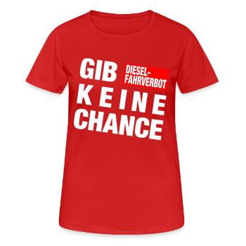 Diesel - Fahrverbot - Frauen T-Shirt atmungsaktiv - Rot - Vorne - AI Model Female 172 dark (172cm)