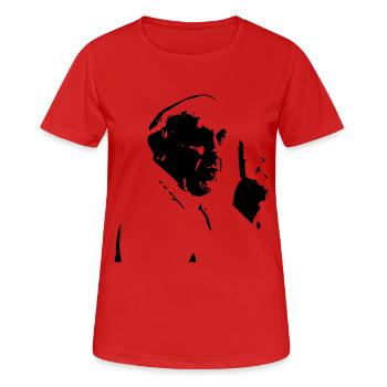 papst peace - Frauen T-Shirt atmungsaktiv - Rot - Vorne - AI Model Female 172 dark (172cm)
