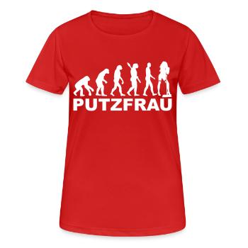 Putzfrau - Frauen T-Shirt atmungsaktiv - Rot - Vorne - AI Model Female 172 dark (172cm)