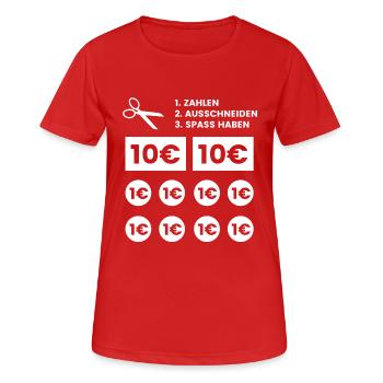 Junggesellenabschied Motiv Design Ausschneiden - Frauen T-Shirt atmungsaktiv - Rot - Vorne - AI Model Female 172 dark (172cm)
