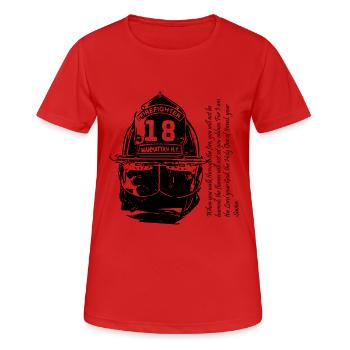 pompier usa - T-shirt respirant Femme - rouge - Devant - AI Model Female 172 dark (172cm)