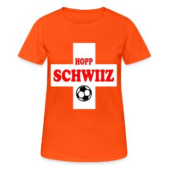 Suisse - T-shirt respirant Femme - orange néon - Devant - AI Model Female 172 dark (172cm)