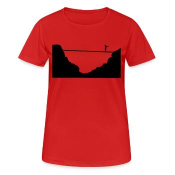 slacklining, highline - Women's Breathable T-Shirt - red - Front - AI Model Female 172 dark (172cm)