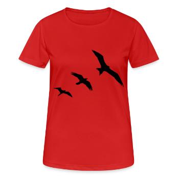 Vögel - Frauen T-Shirt atmungsaktiv - Rot - Vorne - AI Model Female 172 dark (172cm)