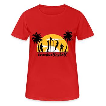 Volley-ball, Beach-volley, Beach Volleyball - T-shirt respirant Femme - rouge - Devant - AI Model Female 172 dark (172cm)