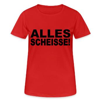 Alles Scheisse! - Frauen T-Shirt atmungsaktiv - Rot - Vorne - AI Model Female 172 dark (172cm)