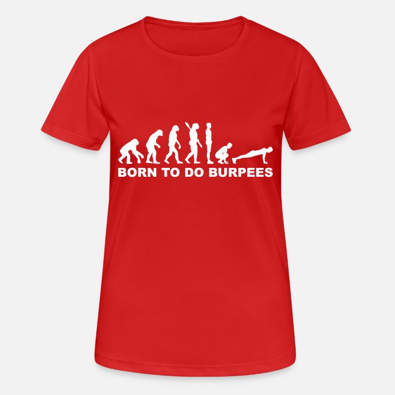 Evolution Burpees - T-shirt respirant Femme - rouge