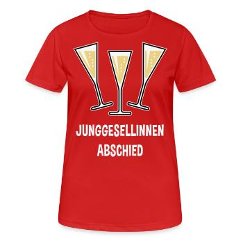 Junggesellinnenabschied Sektgläser Trichter Zu 3C - Frauen T-Shirt atmungsaktiv - Rot - Vorne - AI Model Female 172 dark (172cm)