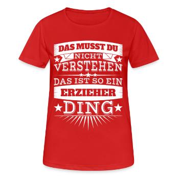 Erzieher - Frauen T-Shirt atmungsaktiv - Rot - Vorne - AI Model Female 172 dark (172cm)