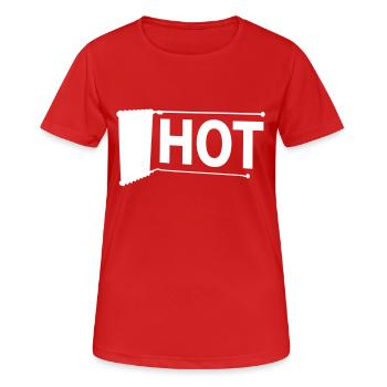 HOT heiß wie eine Heizung im Winter Vektor - Frauen T-Shirt atmungsaktiv - Rot - Vorne - AI Model Female 172 dark (172cm)