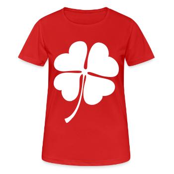 Glücksklee | Clover - Frauen T-Shirt atmungsaktiv - Rot - Vorne - AI Model Female 172 dark (172cm)