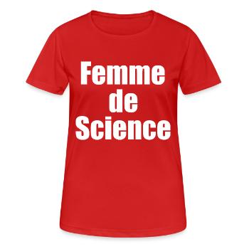 Femme de science - T-shirt respirant Femme - rouge - Devant - AI Model Female 172 dark (172cm)