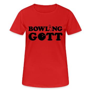 Bowling - Gott - Frauen T-Shirt atmungsaktiv - Rot - Vorne - AI Model Female 172 dark (172cm)