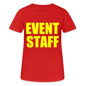 Event staff - Frauen T-Shirt atmungsaktiv - Rot - Vorne - AI Model Female 172 dark (172cm)