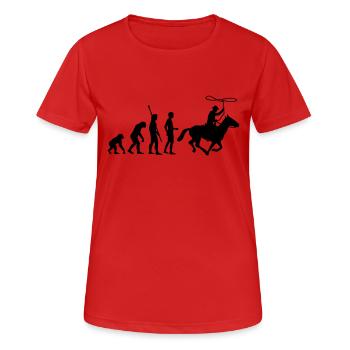 evolution_cowboy - T-shirt respirant Femme - rouge - Devant - AI Model Female 172 dark (172cm)