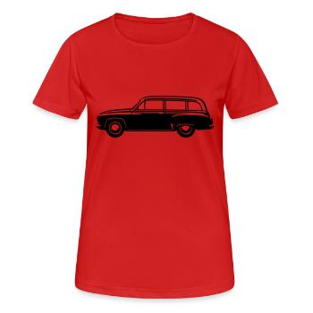 Wartburg Kombi - Frauen T-Shirt atmungsaktiv - Rot - Vorne - AI Model Female 172 dark (172cm)