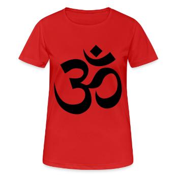 OM. - T-shirt respirant Femme - rouge - Devant - AI Model Female 172 dark (172cm)