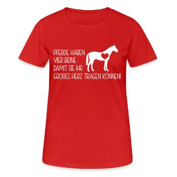 Pferdesprüche - pferde haben vier beine - Frauen T-Shirt atmungsaktiv - Rot - Vorne - AI Model Female 172 dark (172cm)