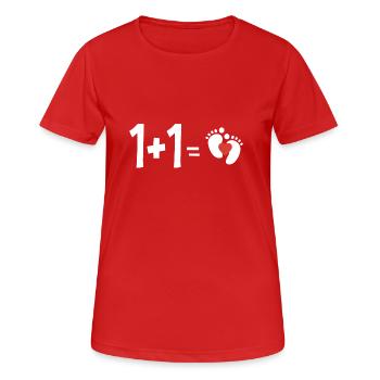 enceinte - T-shirt respirant Femme - rouge - Devant - AI Model Female 172 dark (172cm)