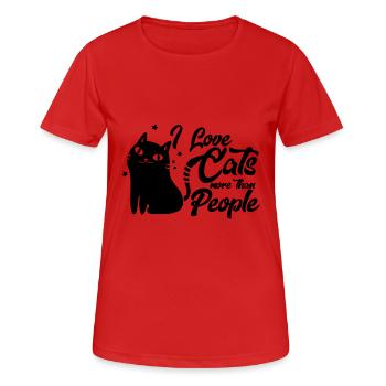 amant de chemise de chat de chat, ami de chat - T-shirt respirant Femme - rouge - Devant - AI Model Female 172 dark (172cm)