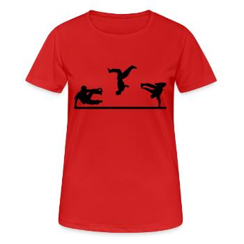 Freerunning, Free Running, Artistics - Frauen T-Shirt atmungsaktiv - Rot - Vorne - AI Model Female 172 dark (172cm)