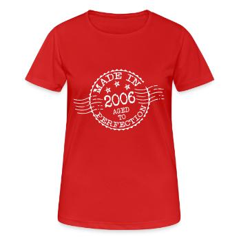 MADE IN 2006 AGED TO PERFECTION - Frauen T-Shirt atmungsaktiv - Rot - Vorne - AI Model Female 172 dark (172cm)