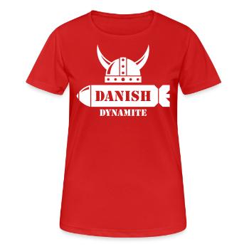 Danish Dynamite (Dänemark / Wikinger / Geschoss) - Frauen T-Shirt atmungsaktiv - Rot - Vorne - AI Model Female 172 dark (172cm)