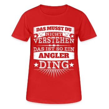 Angler Ding - Frauen T-Shirt atmungsaktiv - Rot - Vorne - AI Model Female 172 dark (172cm)